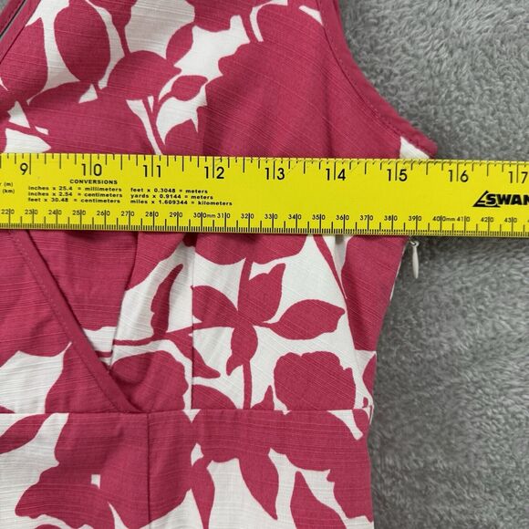 Boden Dress 4R Floral Pink Sheath V-Neck Sleeveless Midi Preppy Beach Resort - Picture 10 of 16